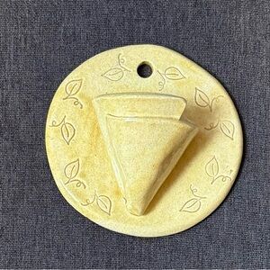 Yellow Ceramic Wall Pocket